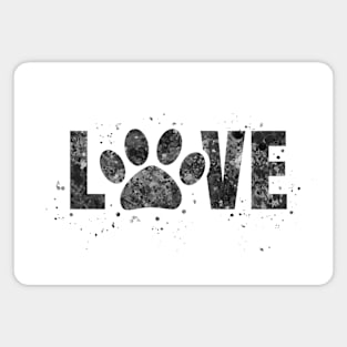 Dog lover paw black and white Magnet